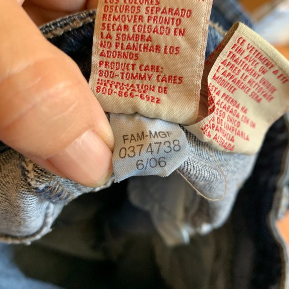 JEANS - sz 1 Vintage TOMMY JEANS Hilfiger capri stretch embroidered juniors - Picture 11 of 11